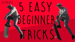 5 Easy Beginner Skateboard Tricks [upl. by Samul]