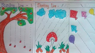 Activity worksheets of Standing lineSleeping lineSlanting line and curve lineNurseryworksheet [upl. by Leila]