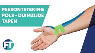 Zelf peesontsteking duim  Ziekte van Quervain tapen » Instructie » FysioTape [upl. by Alikat]