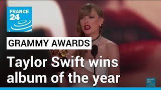 Taylor Swift wins album of the year at the Grammy Awards for the fourth time • FRANCE 24 English [upl. by Norita]