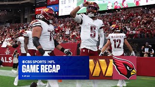 Jayden Daniels continues to EXCEL Commanders dominate Cardinals to improve to 31  Game Recap [upl. by Aline]