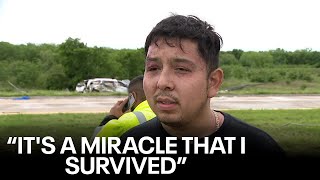 Oklahoma tornado Driver speaks after storm flips car more than 5 times [upl. by Doran268]