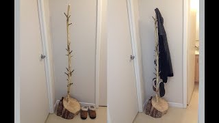 DIY Rustic Coat Tree Rack Live Edge HomeMade Gift [upl. by Collbaith865]