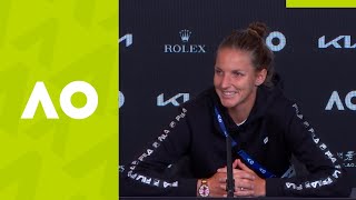 Karolina Pliskova quotIt was more about staying positivequot 2R press conference  Australian Open 2021 [upl. by Nella592]