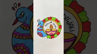 very very easy diwali drawingeasy and simple drawing step by step youtubeshortshappydiwaliart [upl. by Ecnatsnok]