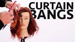 How To Cut Curtain Bangs or quotFringequot  Professional Technique [upl. by Philo]