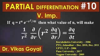 Partial Differentiation 10 in Hindi Vimp  Engineering Mathematics [upl. by Ynatterb305]