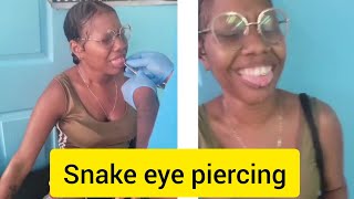 Snake eye piercing raw vlog [upl. by Emlin283]