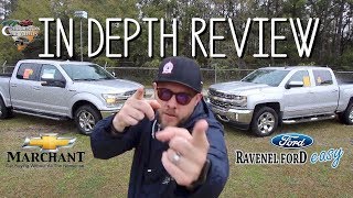 🔵 2018 Chevrolet Silverado LTZ VS 2018 Ford F150 Lariat  In Depth Comparison Review  Auto Vlog [upl. by Killie]