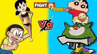 Shinchan And Nobita Guess The Draw And Fight Game  Very Funny 😂 [upl. by Solis]