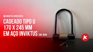 Cadeado Tipo U 170 x 245 mm em Aço Inviktus  Cód 9845 [upl. by Gridley208]