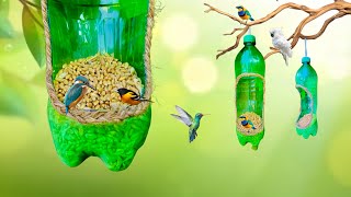 Bird feeder from plastic bottle Homemade bird feeder Bird feeder craft ideas [upl. by Lyrrehs292]