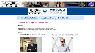 IOMP Webinar Why Radiation Oncology Clinical Trials need Medical Physicists [upl. by Armand]