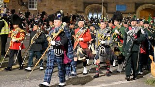 Exciting The Royal Edinburgh Military Tattoo 2024 The Black Bear March Out scotlandthebrave [upl. by Tonina944]