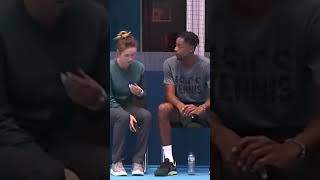 Elina Svitolina and Gael Monfils share a kiss 😂😂😂 tennistime tennis gaelmonfils elinasvitolina [upl. by Gwyn]