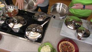 Le Creuset 10pc Signature TriPly Stainless Steel Cookware Set on QVC [upl. by Bay817]