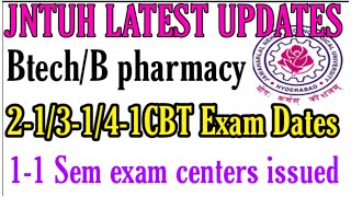 JNTUH LATEST UPDATESBtechbform 21amp31amp41CBT exam dates11Sem cxam centers 2021issued [upl. by Culver]