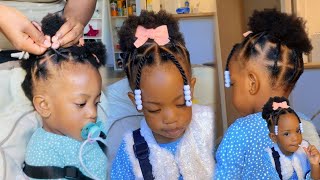 BABY GIRL HAIRSTYLE QUICK AND EASY NATURAL HAIRSTYLE FOR TODDLER [upl. by Mik]