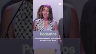 Irene Montero tras la bajada de podemos a 2 escaños quotNo nos conformamos es un paso necesarioquot [upl. by Lemak722]