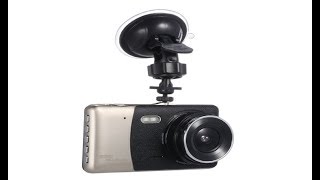 KKMOON 4quot Dual Lens Car DVR  not FHD  China junk [upl. by Marolda69]