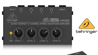 Behringer MicroAmp HA400 UltraCompact 4 Channel Stereo Headphone Amplifier 1 in 4 out [upl. by Kenwrick514]