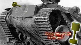 Churchill AVRE Petard vs Tiger lower hull front armor  Explosion Simulation 808  Pentolite [upl. by Aimac]