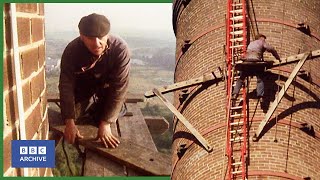 1982 FRED DIBNAH shows HOW to erect a CHIMNEY SCAFFOLD at 200 feet  Fred  1980s  BBC Archive [upl. by Flessel559]