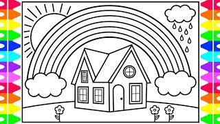 How to Draw a RAINBOW for Kids 🌈💜💚💖Rainbow Drawing for Kids  Rainbow Coloring Pages for Kids [upl. by Aicital436]