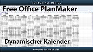 Dynamischen Kalender erstellen  Download Free Office PlanMaker [upl. by Yssak653]