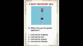 limit test for Arsenic  dpharma MCQ short video  shorts [upl. by Elsbeth897]