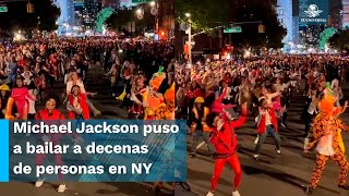 Bailando quotThrillerquot así festejaron Halloween en Nueva York [upl. by Nirrek]