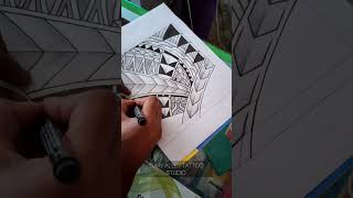 Polynesian Tattoo Design tattoo tattooartist polynesiantattoo indianartist artist sketch art [upl. by Ellicul]