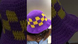 Crochet a checkered Bucket Hat checkered buckethat [upl. by Willman75]