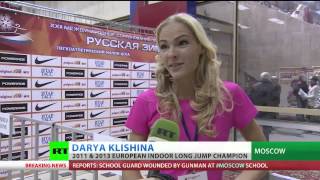 Darya Klishina Дарья Клишина 2014 2v Russian Winter Feb 2nd HD  interview [upl. by Elleniad238]