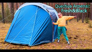 Quechua Arpenaz Family 41 FreshampBlack Подробный обзор палатки [upl. by Nerreg251]