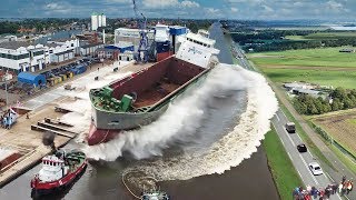 Ship Launch  10 Awesome Waves FAILS and CLOSE CALLS [upl. by Nryhtak]