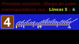 Metro de Madrid  Megafonia Linea 4 [upl. by Ityak]