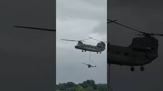 Loud Chinook carring heavy artillery  Cosford Airshow 2024 ✈️ [upl. by Brana318]