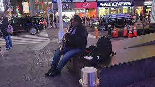 Street performer in Times Square Saxophone [upl. by Casmey]