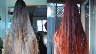 Color Dark Hair to Red Without Bleach with Loreal Hicolor Hilights Sizzling Copper and Copper [upl. by Fredia]