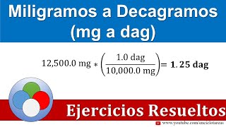 Miligramos a Decagramos mg a dag [upl. by Bithia]