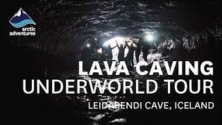 Underworld Lava Caving Tour  Leidarendi Cave Iceland [upl. by Charles539]