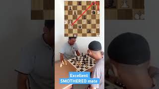 Checkmate excellent SMOTHERED mate chess smotheredmate [upl. by Yenobe]