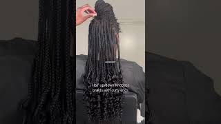 Half updown knotless with curly ends  Goddess braids  Styling video  BRAIDED BY T [upl. by Ramin933]