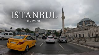 Istanbul 4K Driving Turkey l Busy car traffic around the city mosque bosphorus center Türkiye [upl. by Bibah]