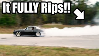 Street Drifting the LS Miata FIRST DRIFTS With The New Setup in an SICK Abandoned Neighborhood [upl. by Brownson]