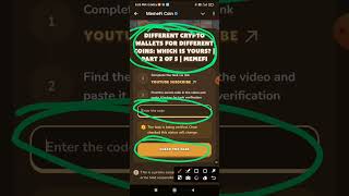 Different Crypto Wallets for Different Coins Which Is Yours  Part 2 of 5  MemeFi code video [upl. by Amity930]