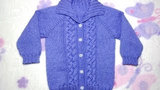 How to Knit a Seamless Braided Cable Baby Sweater Part 2 [upl. by Gambrell68]