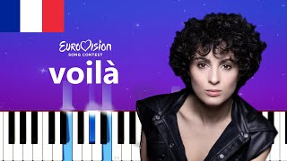 Barbara Pravi  Voilà  France Easy Piano Tutorial [upl. by Edette508]