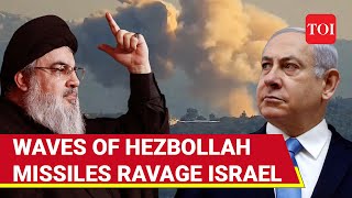 Hezbollahs Monstrous 55Missile Attack On Israel Heavy Fires amp Panic In Northern Israel  Watch [upl. by Mailliwnhoj680]